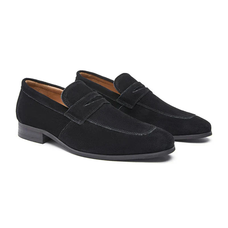 The Label ™ | Oud Geld Suede Strap Loafers