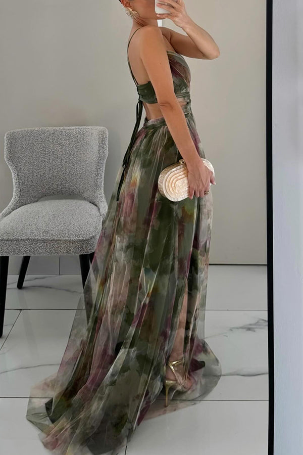 FLORAL PRINT MAXI DRESS