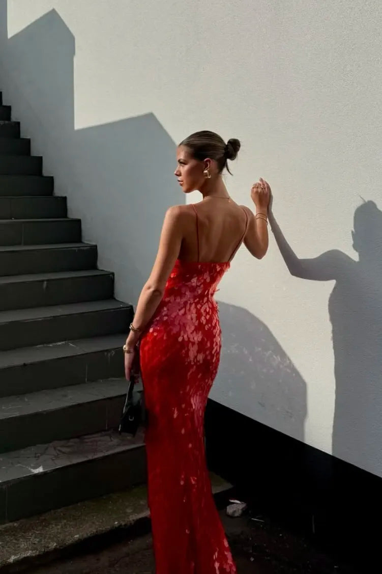 SEQUIN DRESS WITH OPEN BACK
