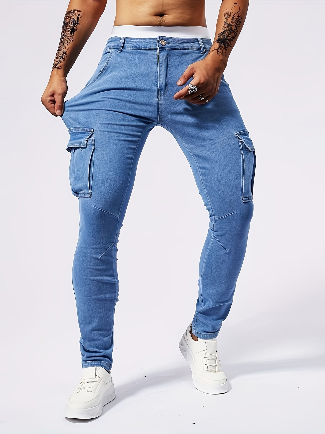 The Label ™ | Slim Fit Cargo Jeans