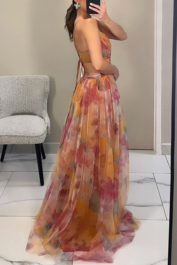FLORAL PRINT MAXI DRESS