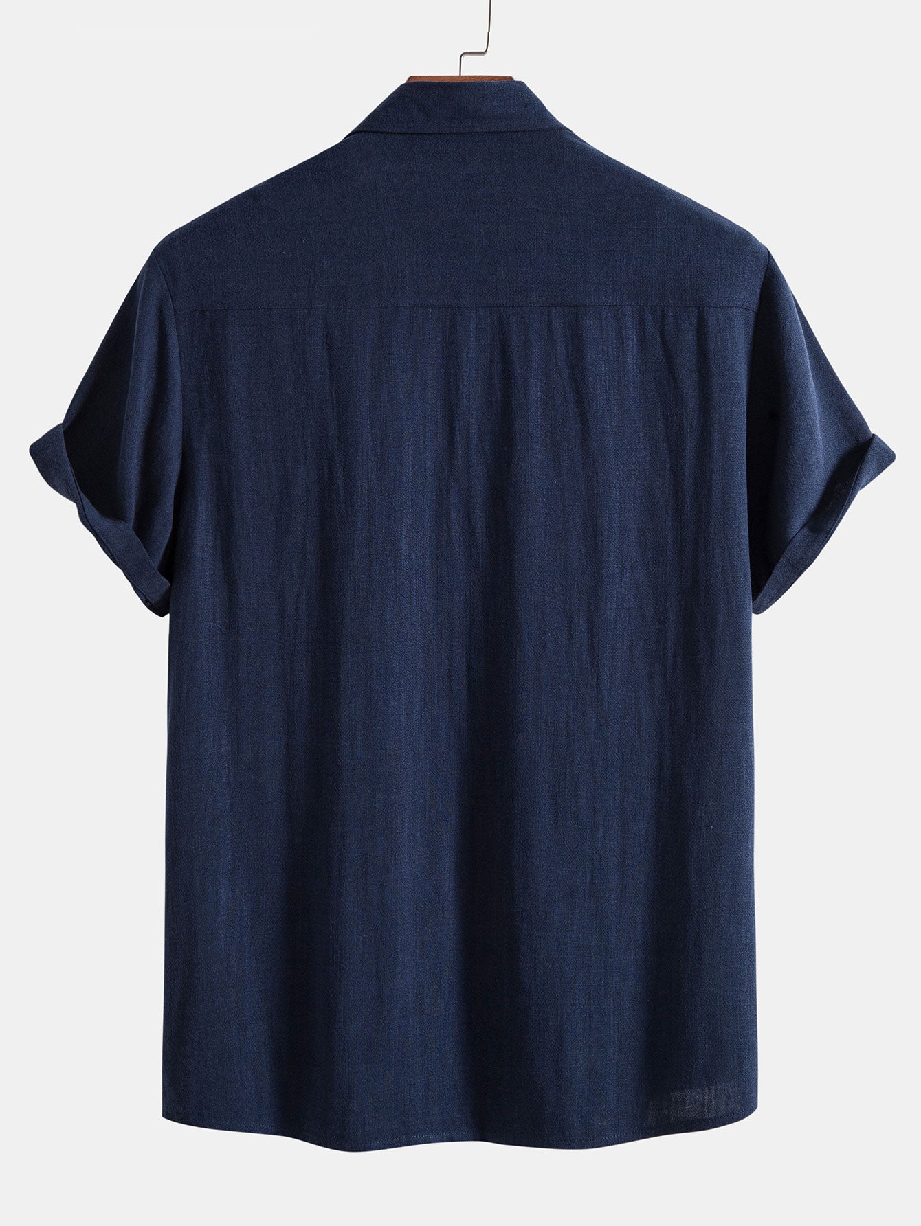 Linnenmix overhemd met knopen en rechte linnen broek