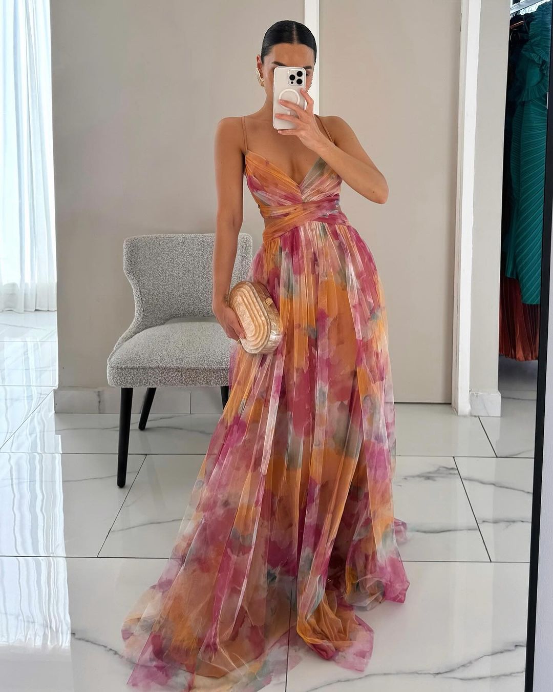 FLORAL PRINT MAXI DRESS