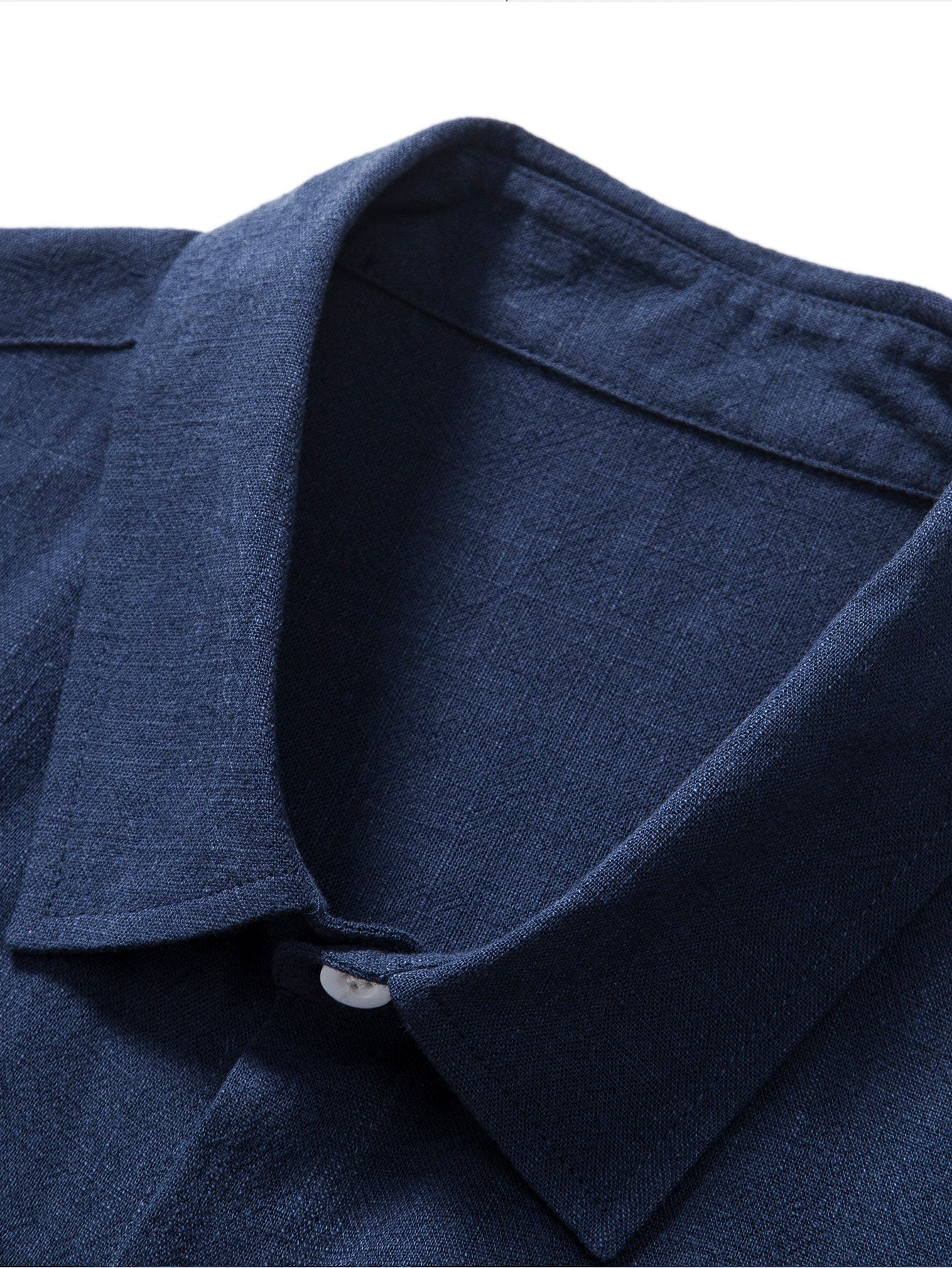 Linnenmix overhemd met knopen en rechte linnen broek