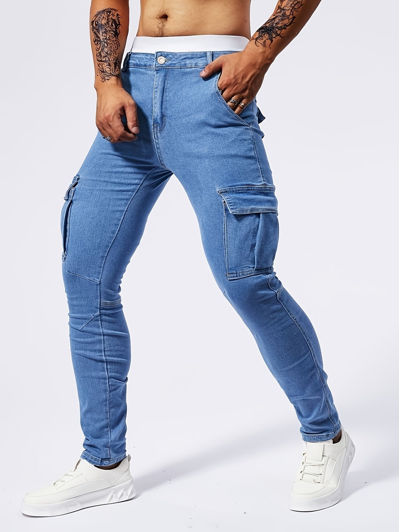The Label ™ | Slim Fit Cargo Jeans