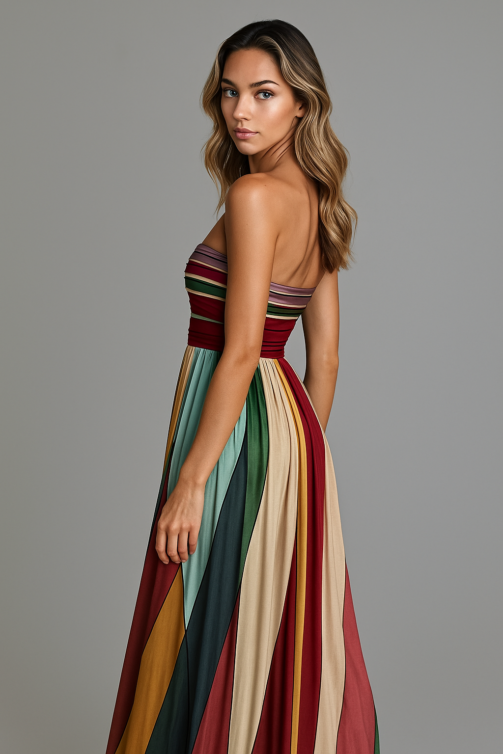 COLORFUL SLEEVELESS SUMMER DRESS