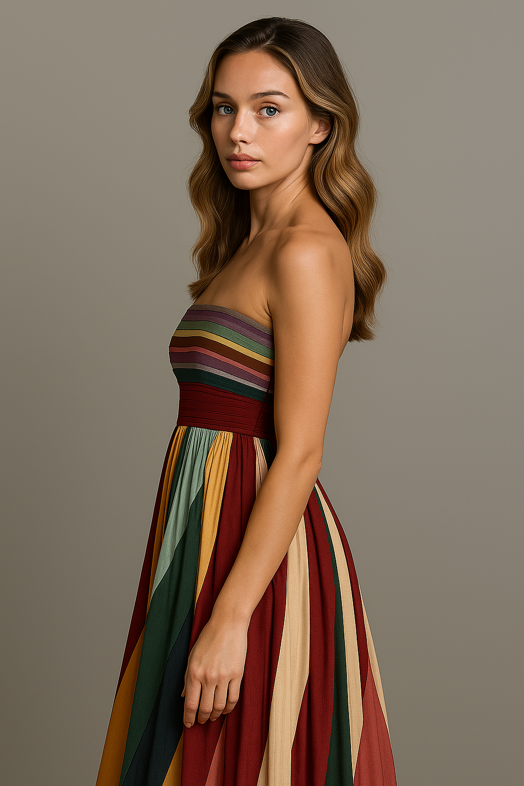 COLORFUL SLEEVELESS SUMMER DRESS