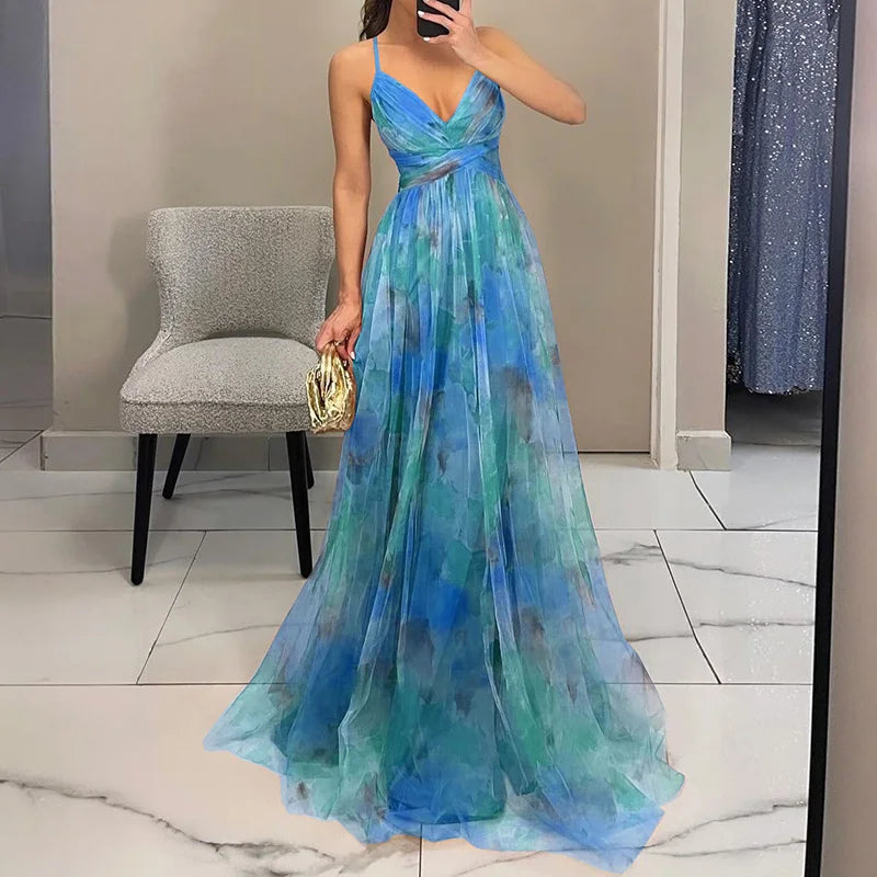Giselle Betoverende Maxi-jurk met Bloemenprint