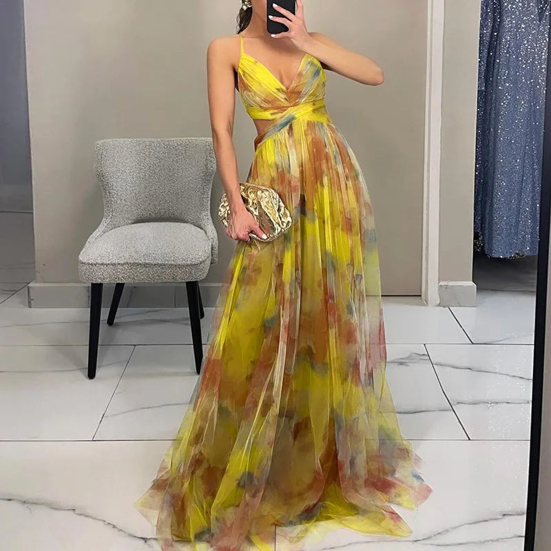 Giselle Betoverende Maxi-jurk met Bloemenprint