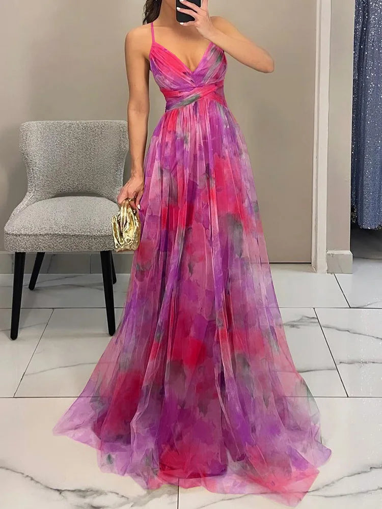 Giselle Betoverende Maxi-jurk met Bloemenprint