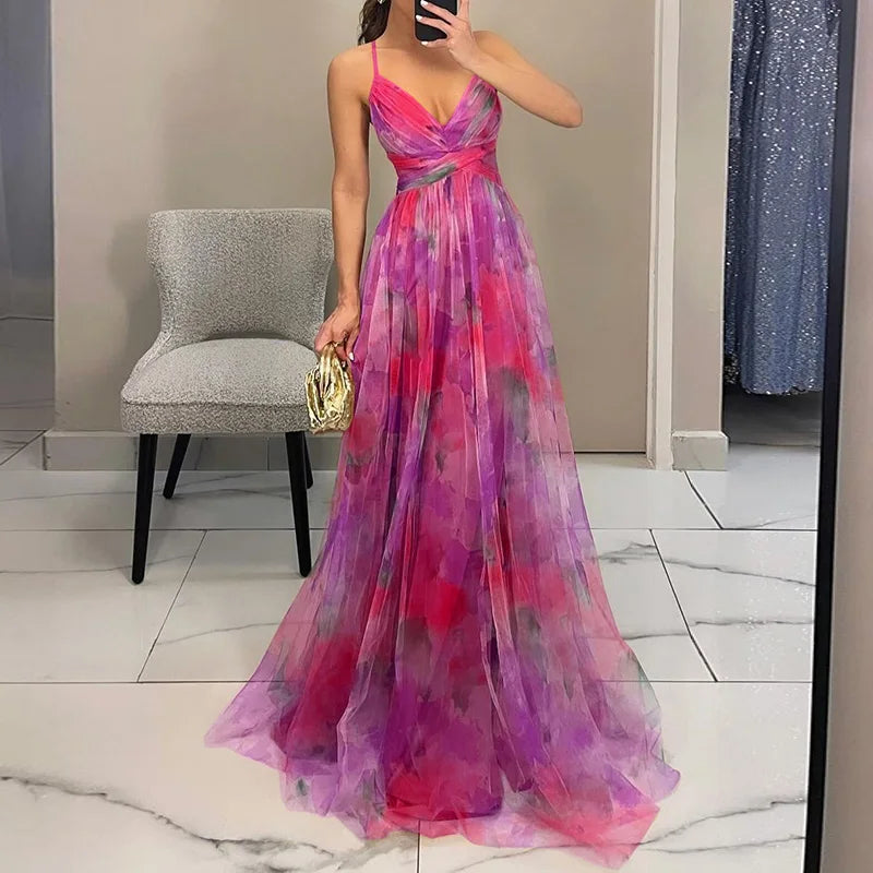 Giselle Betoverende Maxi-jurk met Bloemenprint