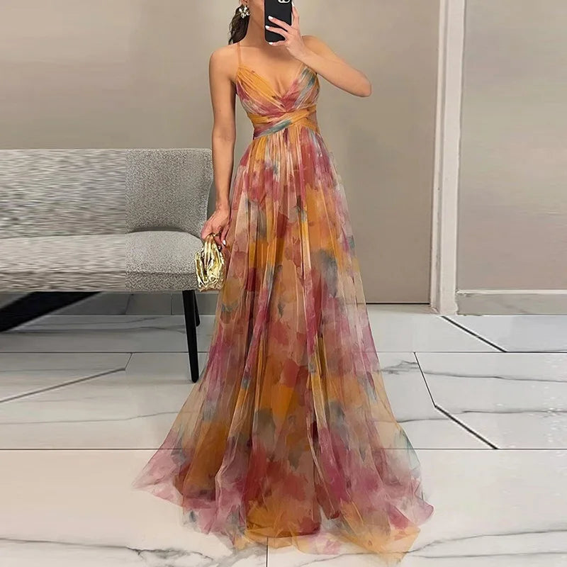 Giselle Betoverende Maxi-jurk met Bloemenprint