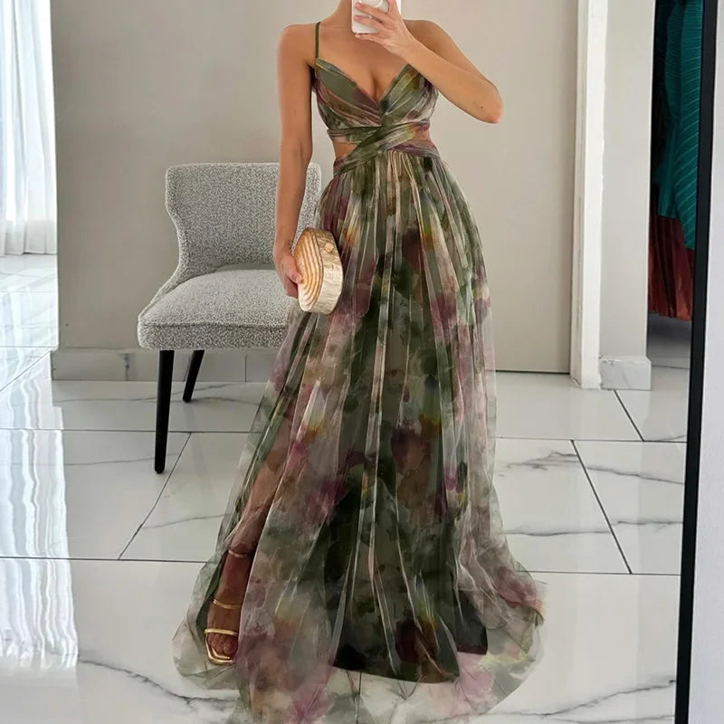 Giselle Betoverende Maxi-jurk met Bloemenprint