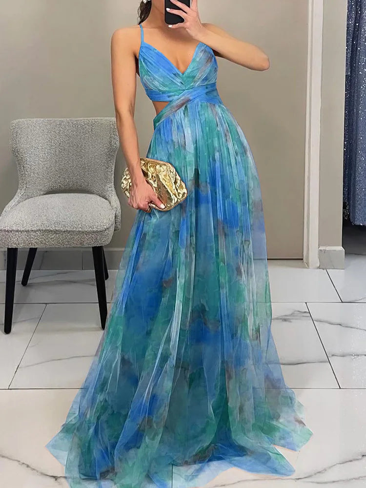 Giselle Betoverende Maxi-jurk met Bloemenprint