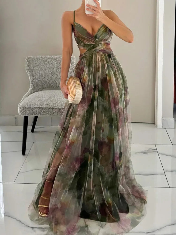 Giselle Betoverende Maxi-jurk met Bloemenprint