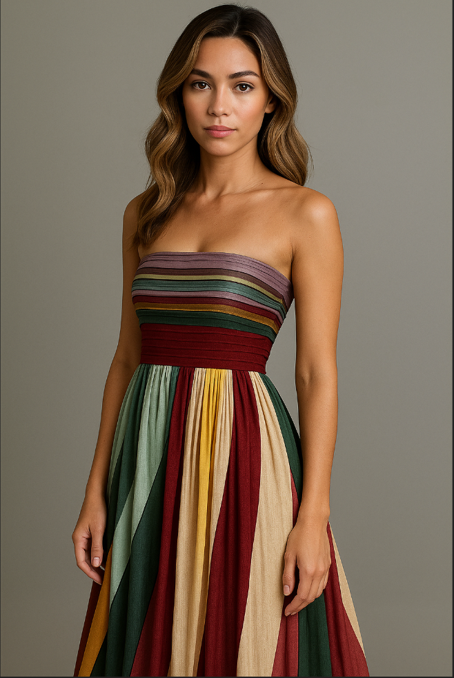 COLORFUL SLEEVELESS SUMMER DRESS
